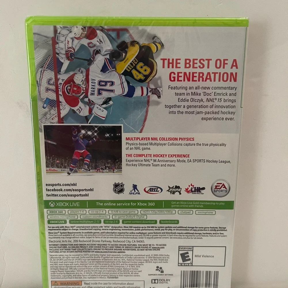NHL 15 (Microsoft Xbox 360, 2014) New Factory Sealed